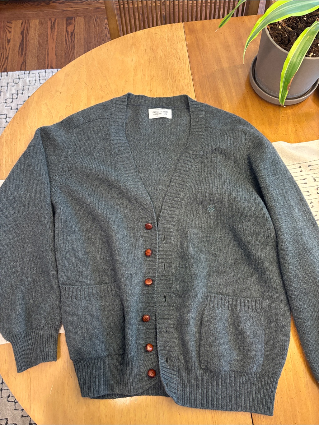 United Colors Of Benetton Teal Crewneck Wool-Blend Sweater